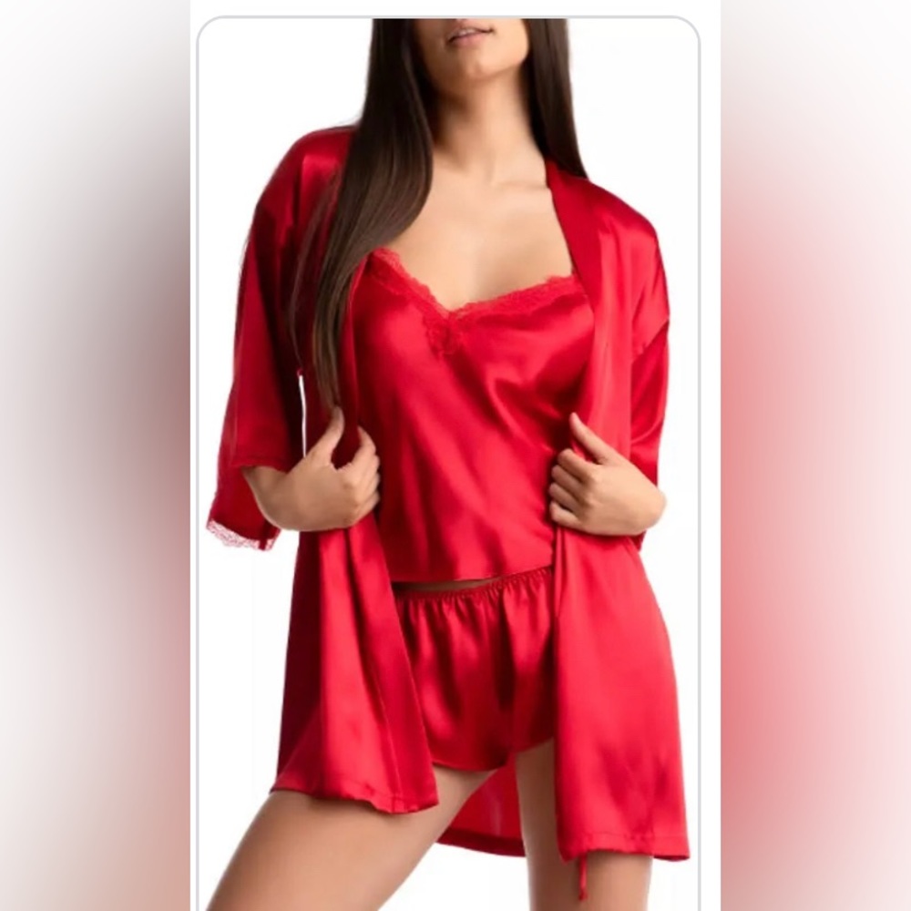 NWT Linea Donatella 3 piece robe tank and shorts set